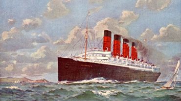 RMS毛里塔尼亚蒸汽船在海上